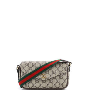 Gucci Mini Ophidia Envelope Flap Shoulder Bag GG Coated Canvas